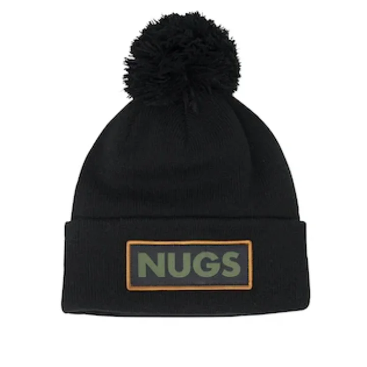 Sports team cap with bold logo front -Coal Vice Pom Beanie -  Black