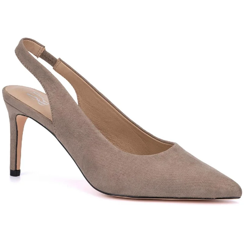 Ladies shoes featuring leather finishes look luxurious -New York & Company Womens Olivia Pointed Toe Cushioned Foot bed Pumps