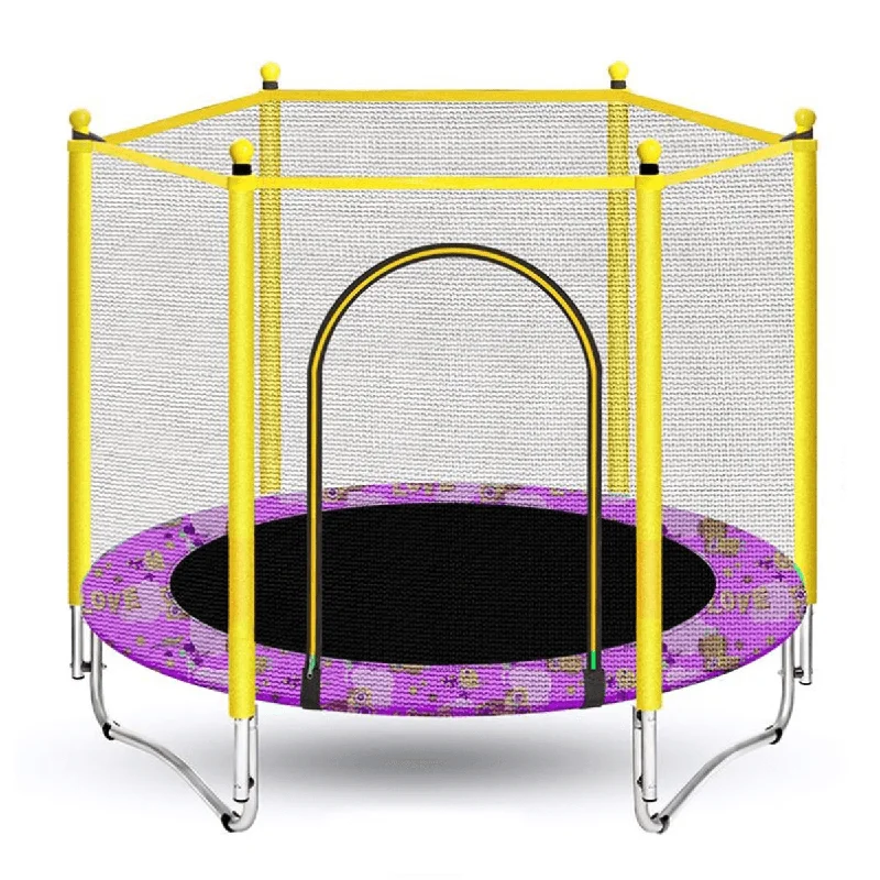 Fringed Mini Dresses for Bohemian Vibe -Mini round Indoor Trampoline Child Playing Jumping Bed Enclosure Pad Exercise Tools