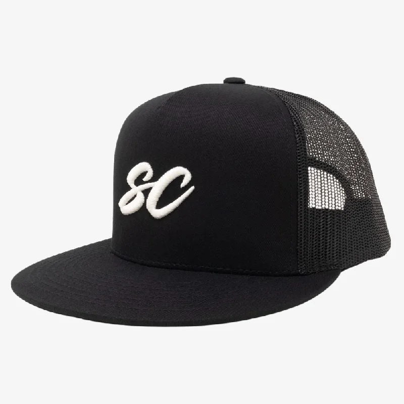 Lightweight sports cap with UV protection -Scopd Trucker Snapback Hat 'SC Logo' Black