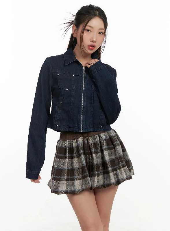 Patchwork Jackets for Unique -Cropped Denim Jacket CN426