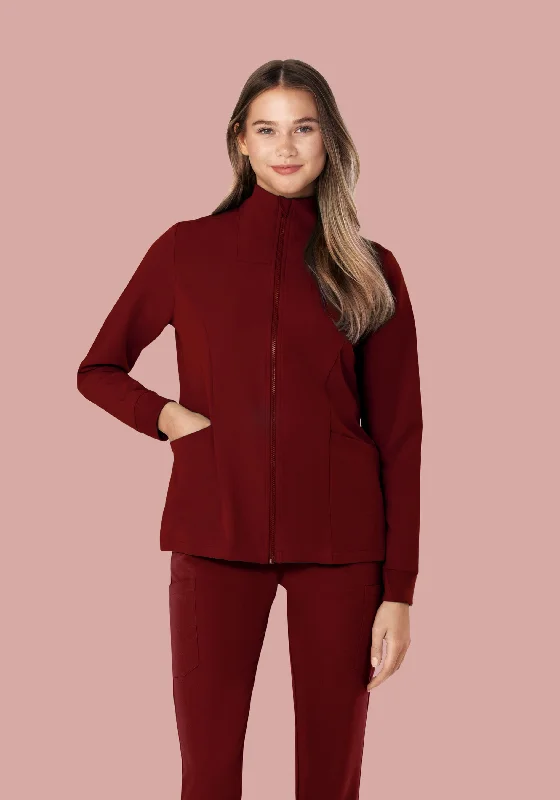 Cocktail Jackets for Elegant -Women's Modern Scrub Jacket Fired Brick