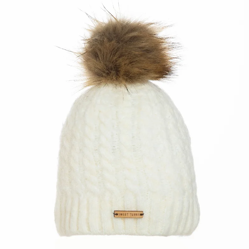 Adjustable cap with sturdy velcro closure -Charlie Beanie in Ivory