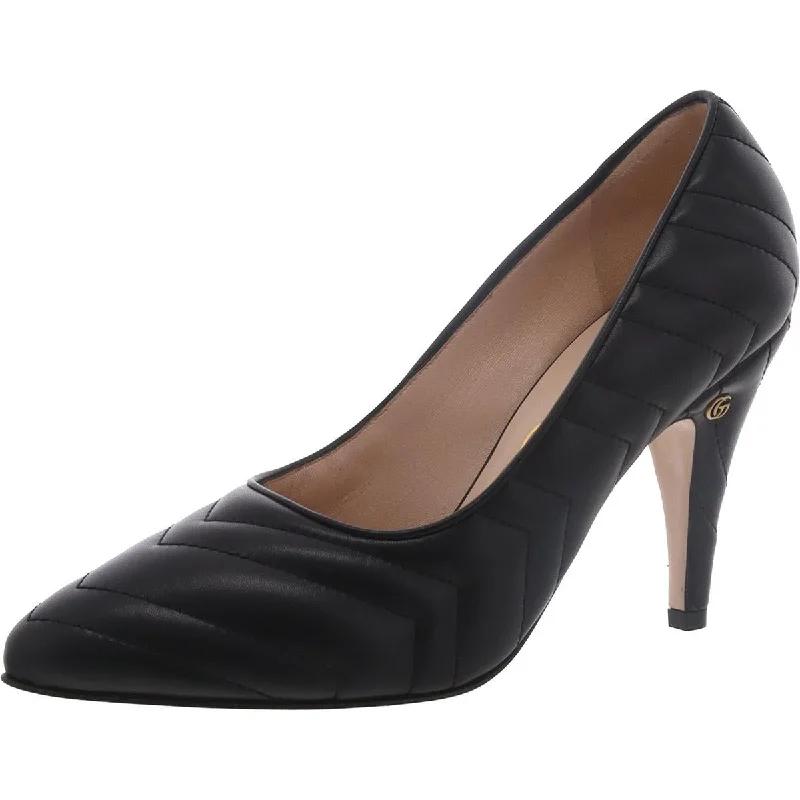 Ladies shoes for trendy looks stay current -Gucci Womens Charlotte Textured Pointed Toe Pumps