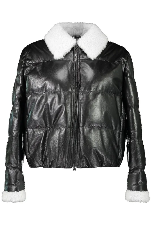 Team Jackets for Group Identity -Shearling Collar Leather Jacket