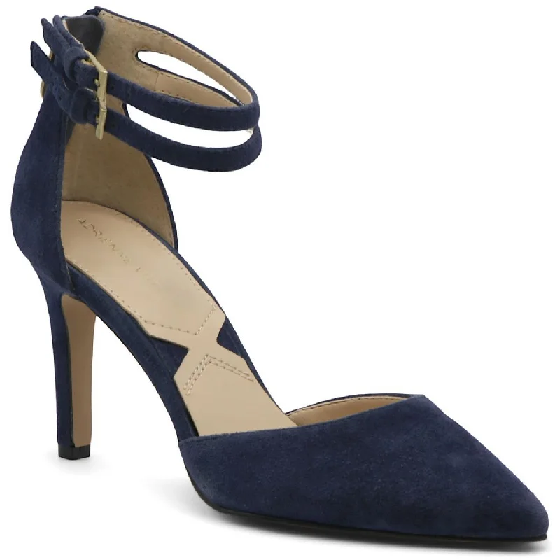 Ladies shoes with minimalist designs stay simple -Adrienne Vittadini Womens Nevi Suede Ankle Strap Pumps