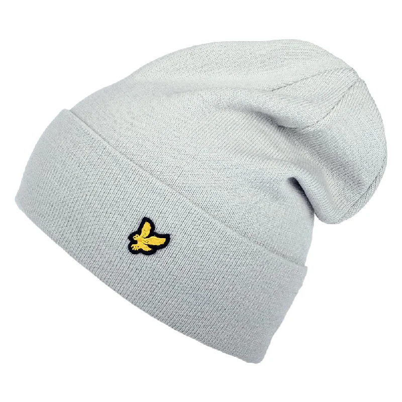 Soft cap for sensitive scalp comfort -Lyle & Scott Hats Basic Beanie Hat - Heather Grey