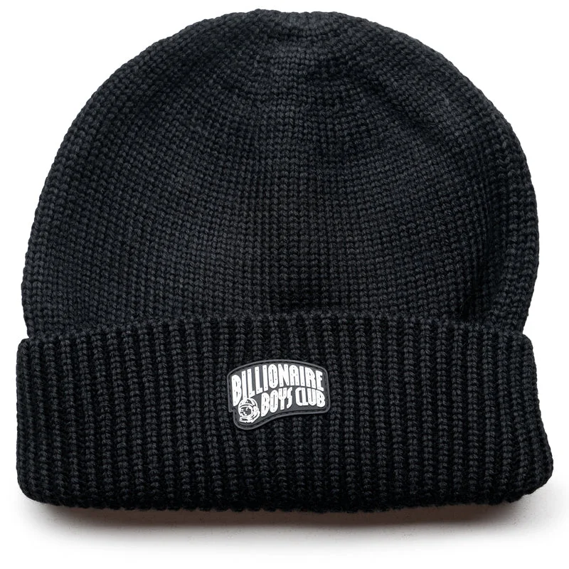 Sports team cap with bold logo front -Billionaire Boys Club BB Arch Skully - Black