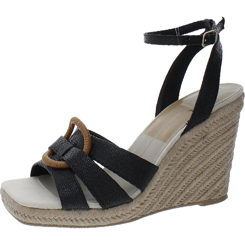 Ladies shoes featuring chenille textures are plush -Dolce Vita Womens Espadrille Woven Ankle Strap Pumps