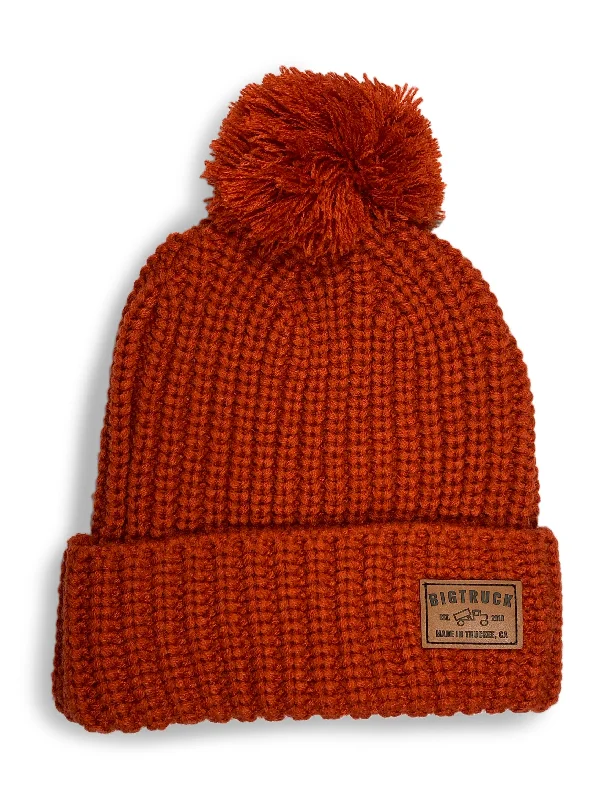 Fitted dad cap for relaxed snug wear -Pom Beanie Burnt Orange Leather