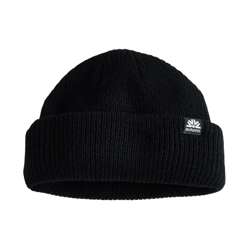 Black baseball cap for sleek all-black looks -Autumn Shorty Double Roll Beanie - Assorted Colors