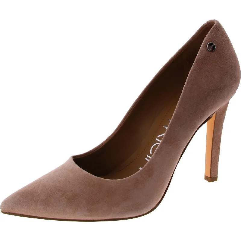 Ladies shoes with adjustable straps fit perfectly -Calvin Klein Womens Brady Suede Pointed Toe Pumps