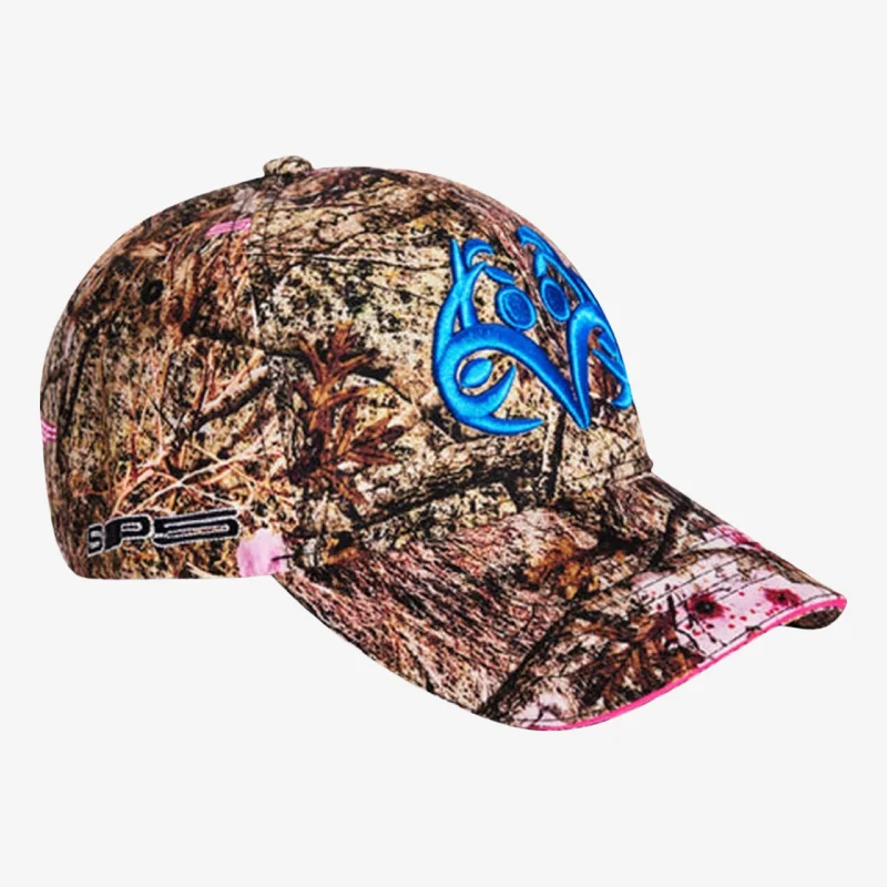 Waterproof cap for rainy day protection -Sp5der 'Logo' Cap Real Tree Camo / Blue (FW23) SP5-ARA-BCMCAP