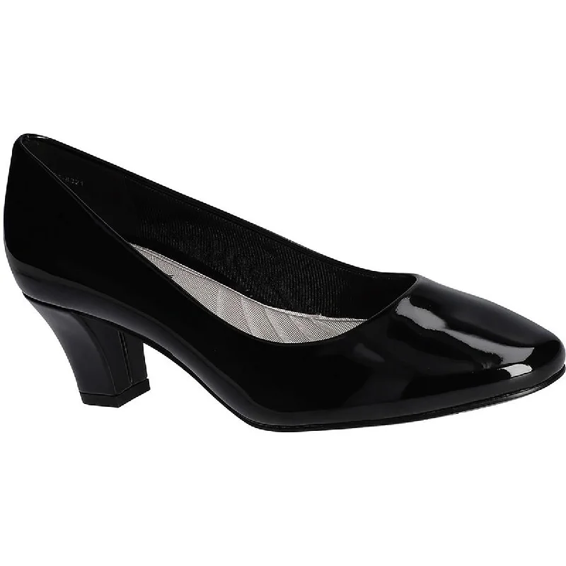 Ladies shoes with round toes feel classic -Easy Street Womens Ballari Patent Almond Toe Pumps