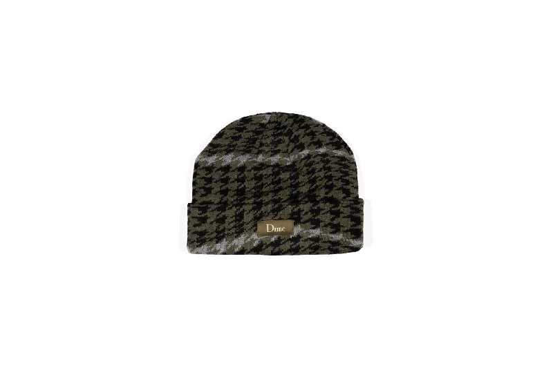 Graphic dad cap for quirky personality shine -Dime Wavetooth Cuff Beanie 'Army Green'