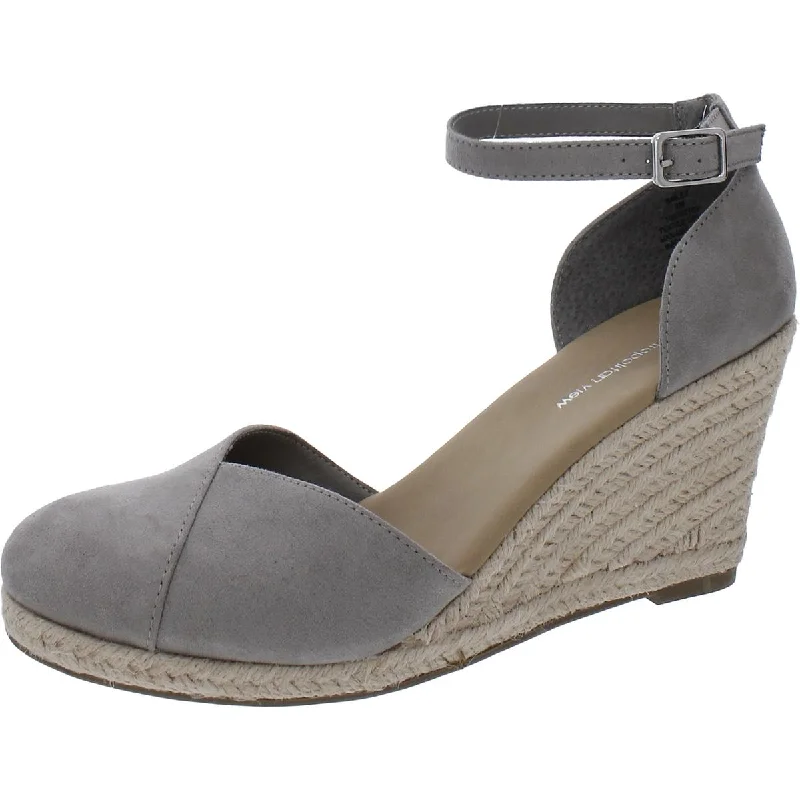 Ladies shoes with muted tones blend well -Metropolitan View Womens Bailey Faux Suede Ankle Strap Pumps