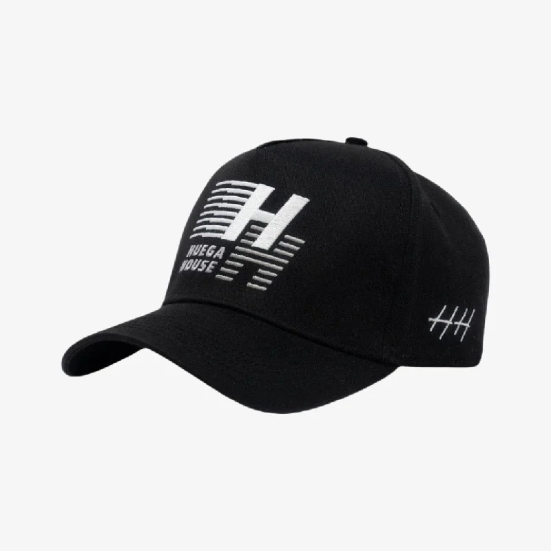 Adjustable dad cap for easy size tweaks -Huega House 'Legacy' 5-Panel Snapback Hat Black