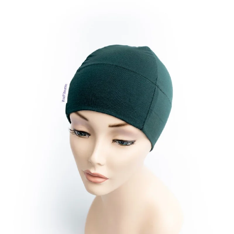 Minimal dad cap for understated charm -Bottle Green Plain Women's Cancer Beanie Hat