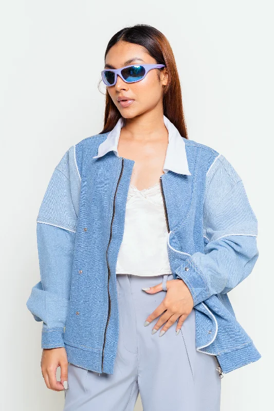 Fleece Jackets for Warmth Purpose -Denim Play Oversized Jacket