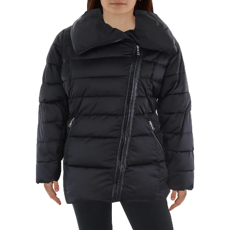 Quilted Jackets for Fashionable -Tahari Womens Plus Insulated Asymmetric Puffer Jacket