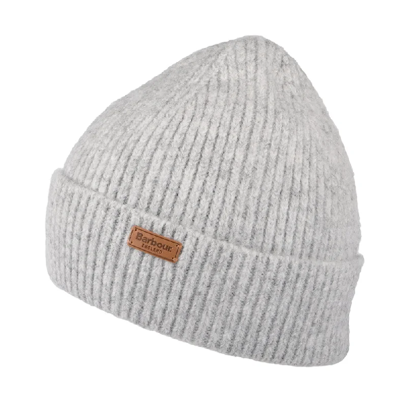 Premium snapback cap with embroidered artwork -Barbour Hats Pendle Recycled Cuffed Beanie Hat - Light Grey