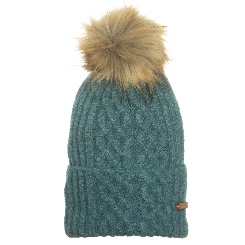 Premium cap with leather strap accent -Eco Callie Beanie in Sage