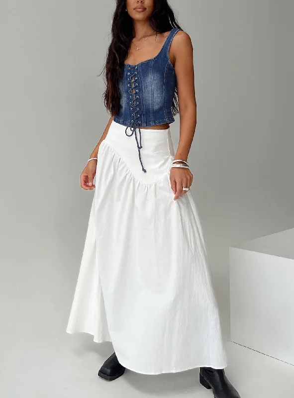 Mini Dresses for Birthday Celebrations -Cillie Maxi Skirt White