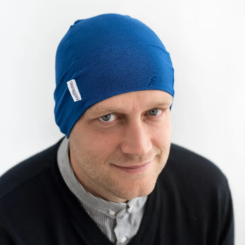 Classic baseball cap for casual everyday wear -Blue Mens Plain Chemo Hat