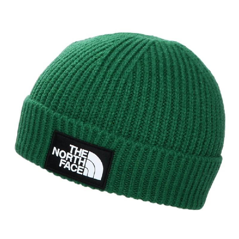 Bold graphic cap for standout fashion flair -The North Face Hats TNF Logo Box Cuffed Fisherman Beanie Hat - Evergreen