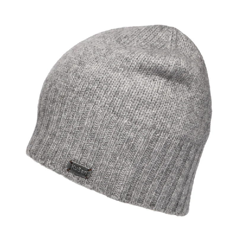 Graphic trucker cap for playful fashion flair -Kusan Wool-Cashmere Beanie Hat - Grey