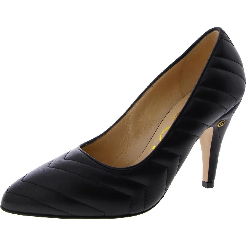 Ladies shoes with peep toes feel flirty -Gucci Womens Leather Pointed Toe Pumps