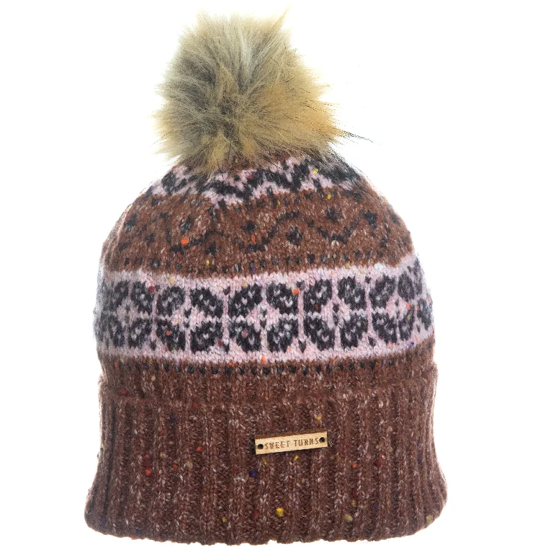 Warm wool cap for cold weather days -Ella Beanie in Coffee