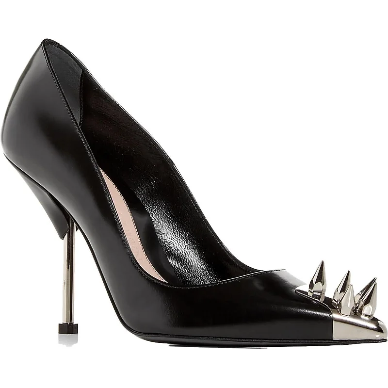 Classic ladies shoes in black suit everything -Alexander McQueen Womens Leather Studded Pumps