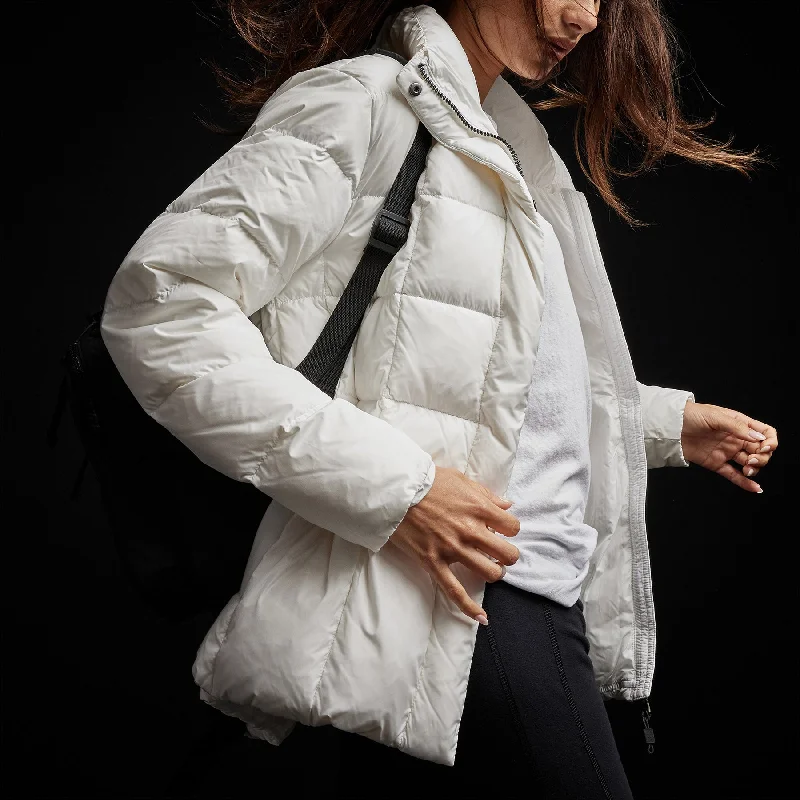 Down Jackets for Cold Protection -Y/OSEMITE Quilted Down Zip Front Jacket - Cloud White