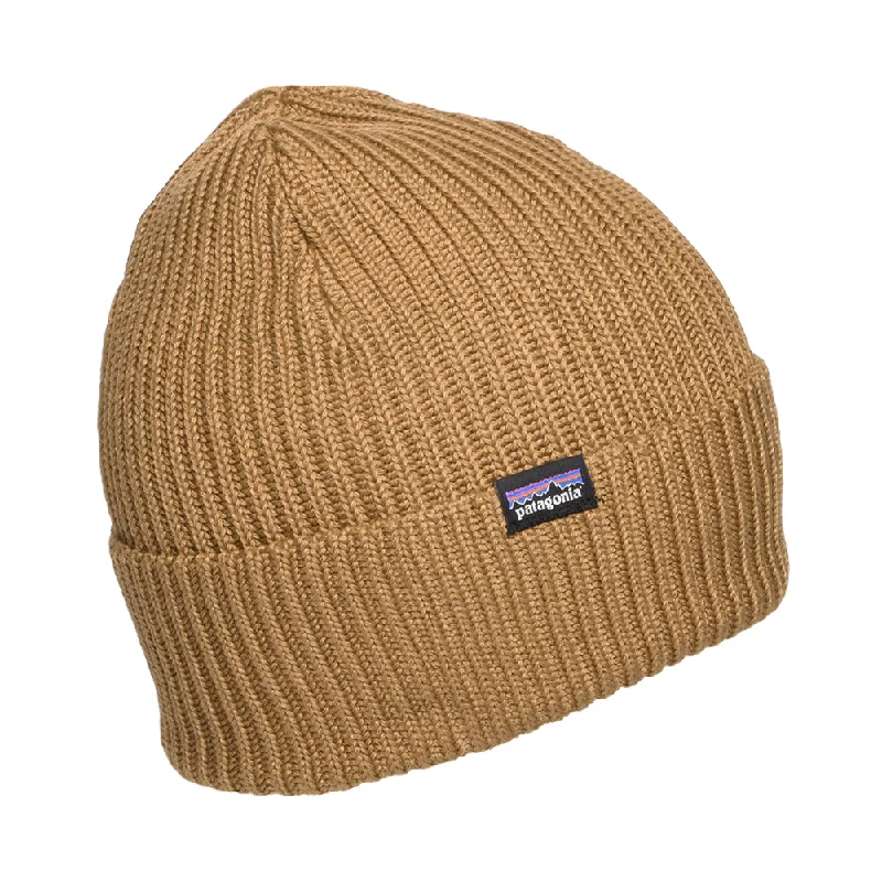 Soft cotton cap with breathable mesh back -Patagonia Hats Fishermans Rolled Beanie Hat - Sepia