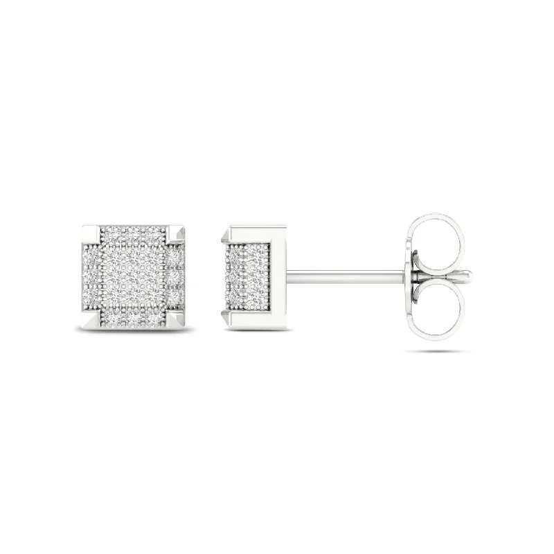 Hoop earrings with stacked layers for a bold and textured design-10K 0.20CT  Diamond  Earring