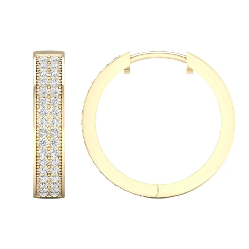 Medium hoop earrings for an everyday look with the perfect balance of style-10K 0.20ct Diamond Hoops