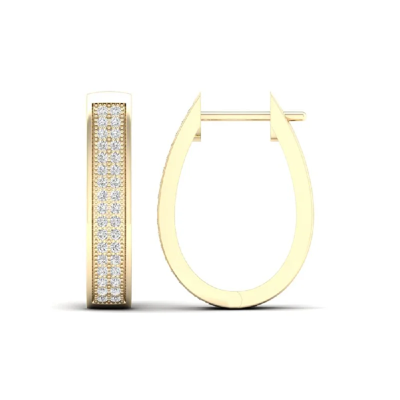 Best hoop earrings with hammered gold for a rustic yet elegant look-10K 0.20ct Diamond Hoops