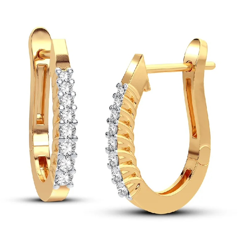 Lightweight hoop earrings for comfortable and all-day wear-10K 0.25CT Diamond Earring