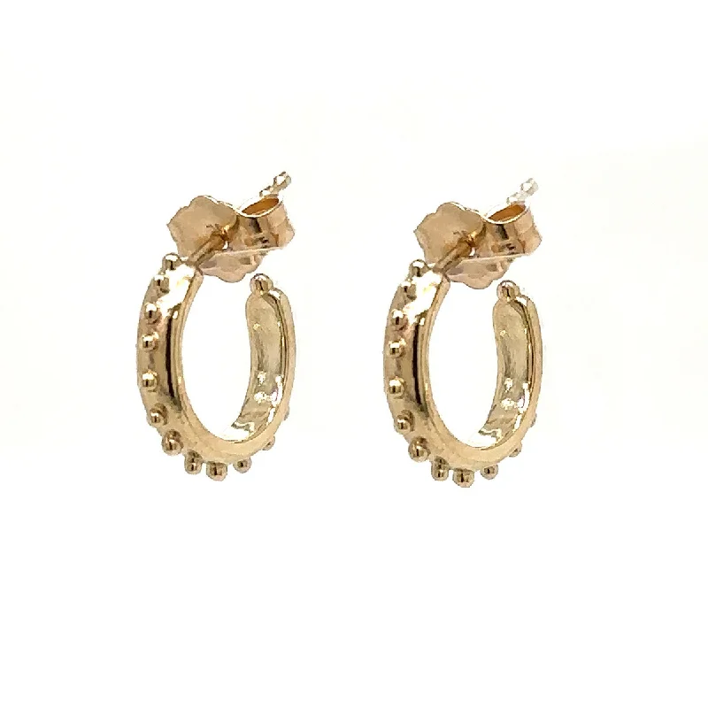 Best hoop earrings with Swarovski crystals for added sparkle and luxury-10K Granule Mini Hoops