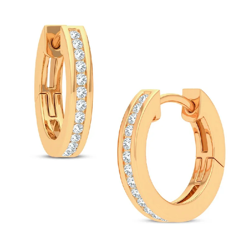 Hoop earrings with oversized pearl accents for a statement-making look-14K 0.10CT DIAMOND EARRING