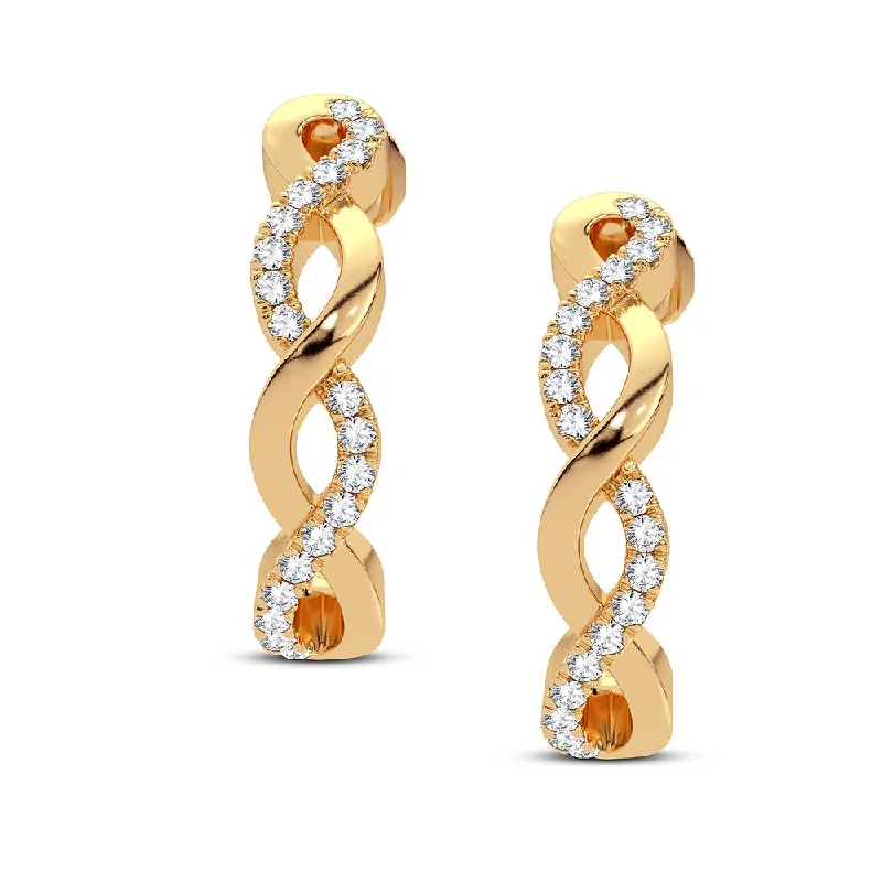 Best hoop earrings with braided leather for a rustic, stylish finish-14K 0.10CT DIAMOND EARRING