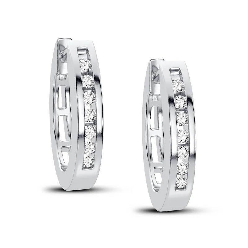 Hoop earrings with spiral designs for a dynamic and fluid look-14K 0.15CT Diamond Earring