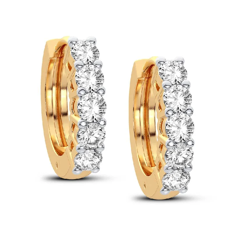 Hoop earrings with twisted metal designs for a dynamic and modern style-14K 0.27CT Diamond Earring