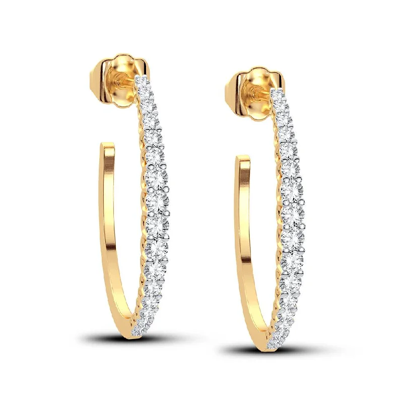 Best hoop earrings with smooth ceramic finishes for a polished, clean style-14K 0.33CT Diamond Earring