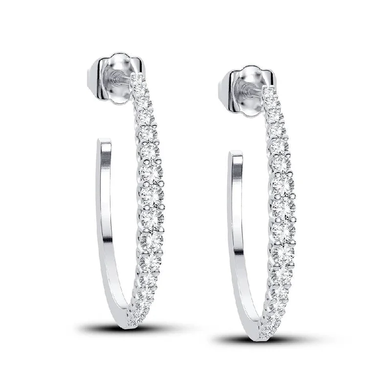 Best hoop earrings with hammered gold for a rustic yet elegant look-14K 0.33CT Diamond Earring