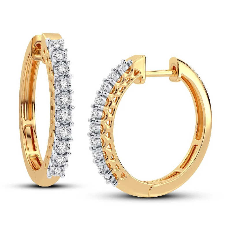 Hoop earrings with crescent moon shapes for a celestial and mystical appearance-14K 0.40CT Diamond Earring