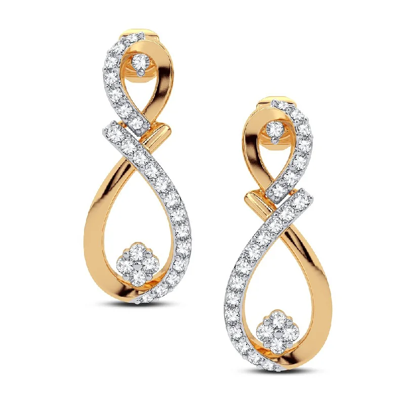 Hoop earrings with stacked layers for a bold and textured design-14K 0.50CT DIAMOND EARRING