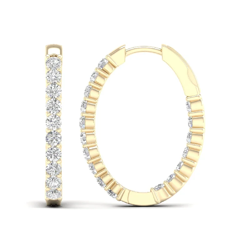 Best hoop earrings with multi-colored gemstones for a vibrant and lively touch-14K 2.00CT Lab Diamond Hoops Earring