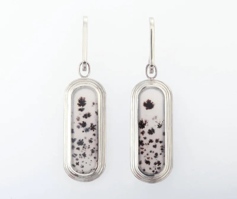 Best hoop earrings with gemstone accents for a colorful and elegant appearance-14k White Gold Montana Agate Earrings